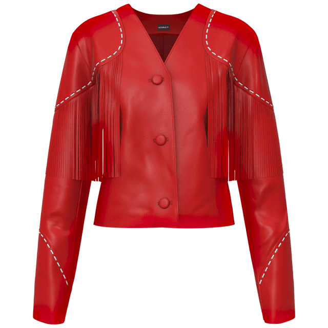 Dalida Leather Jacket Red