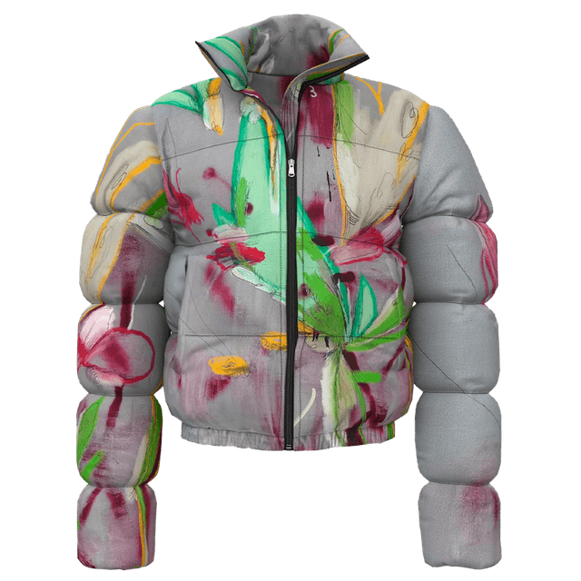 Printed puffy jacket [67-3]